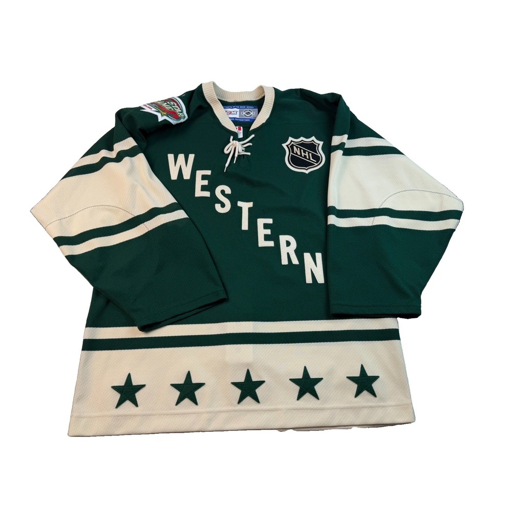 2004 NHL All Star Western CCM Center Ice Authentic Jersey 48 MIC Fight Strap